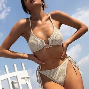 Beige Two Piece Bathing Suit